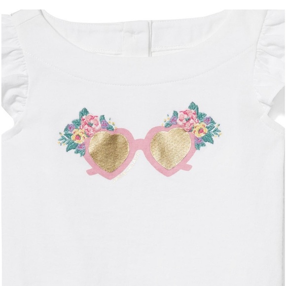 EUC Janie and Jack Flower Sunglass Sleeveless Shirt - Picture 2 of 7